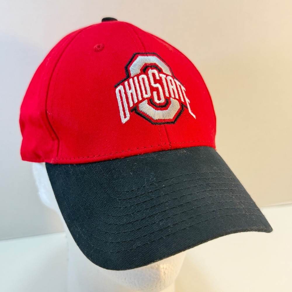 Ohio State Buckeyes Hat OSFA Red Black Adjustable Baseball Cap Fan Favorite NCAA
